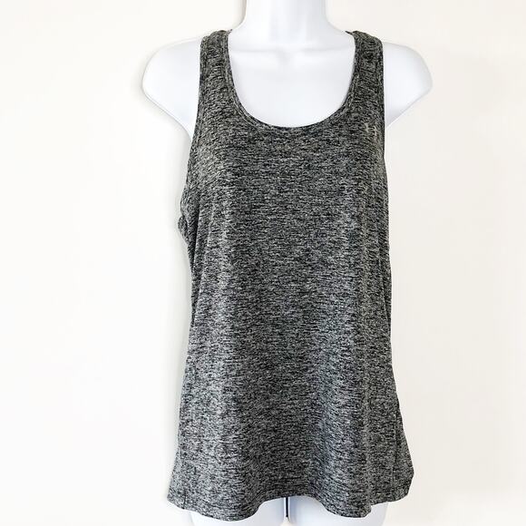Under Armour Medium Grey Tank Top Racer Back Heat Gear  Heathered Gray - Picture 1 of 3